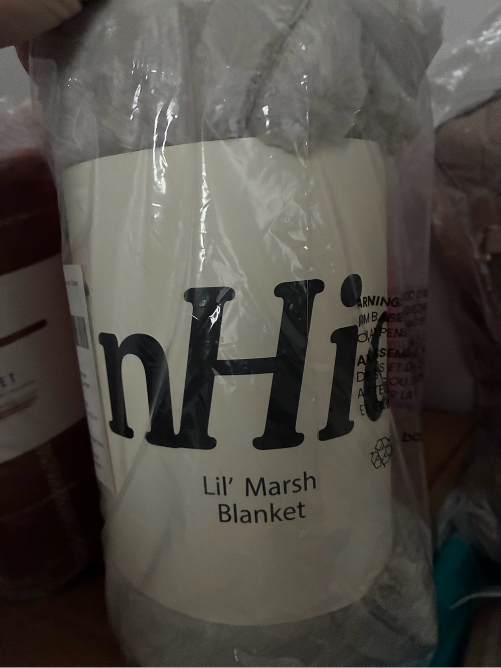nHi Lil' Marsh Blanket - Gray Plush Throw